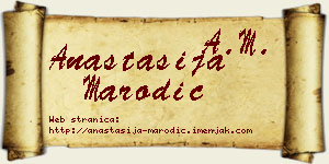 Anastasija Marodić vizit kartica